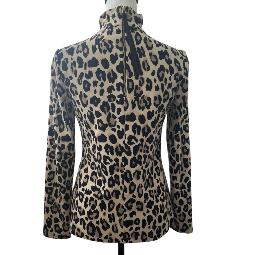 Kate Spade Black and Tan Animal Print Turtleneck - Picture 3 of 10